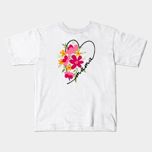 Mama heart floral gift for mom Kids T-Shirt